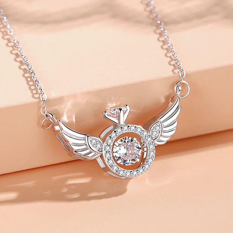 Heartbeat Angel Wing Clavicle Necklace β Light Luxury Smart Design Pendant Jewelry Gift