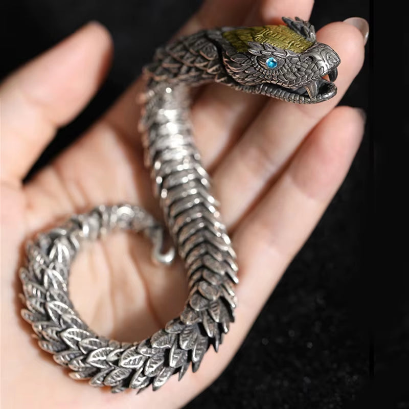 Venom King Medusa Snake Bracelet for Men β Handmade Retro Hip-Hop Statement Jewelry