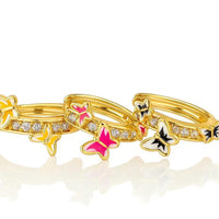 Women’s 3D Butterfly Accent Earrings – 14K Gold Plated with Enhanced Finish & Long-Lasting Glow