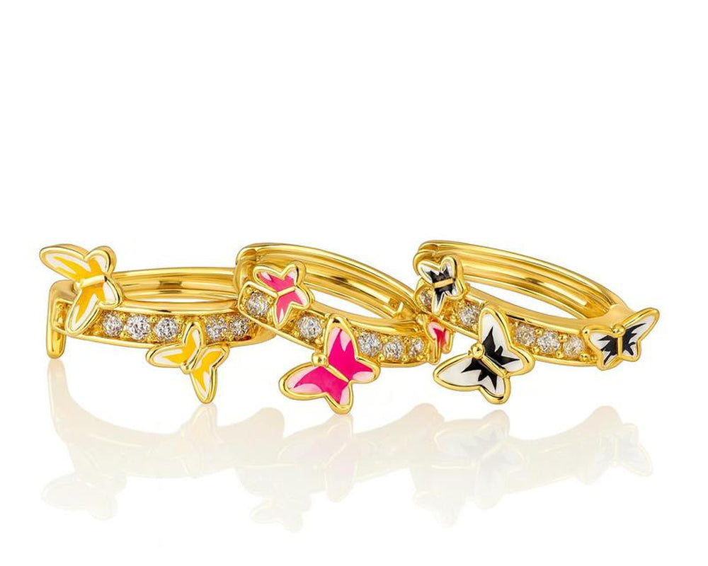 Women’s 3D Butterfly Accent Earrings – 14K Gold Plated with Enhanced Finish & Long-Lasting Glow