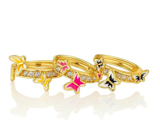 Women’s 3D Butterfly Accent Earrings – 14K Gold Plated with Enhanced Finish & Long-Lasting Glow