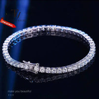 Radiant Ice Moissanite Tennis Bracelet – 3mm / 4mm 925 Sterling Silver with GRA Certificate (Unisex)