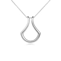 Minimal Ring Holder Pendant Necklace – Geometric Unisex Necklace in Gold & Silver Tone (45 cm)