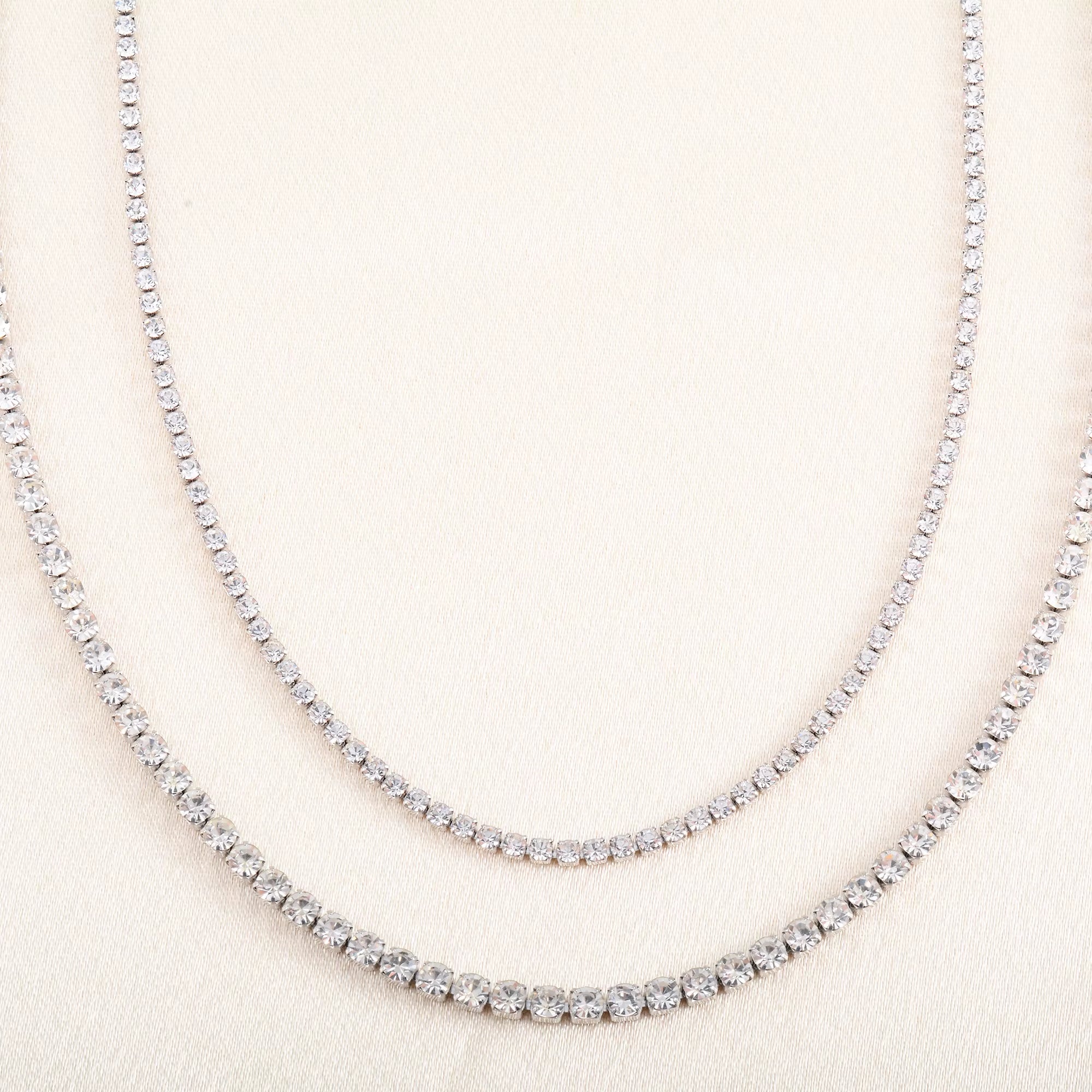 Luxe Crystal Tennis Chain Necklace for Women – Stainless Steel Cubic Zirconia Minimalist Choker & Chain Jewelry