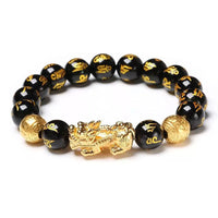 Prosperity Pixiu Obsidian Bead Bracelet – Feng Shui Wealth & Luck Adjustable Bracelet for Men & Women
