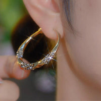 FrostLuxe Zircon Hoop Earrings for Women – Modern Cold-Tone Minimalist Statement Jewelry