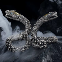 Venom King Medusa Snake Bracelet for Men – Handmade Retro Hip-Hop Statement Jewelry