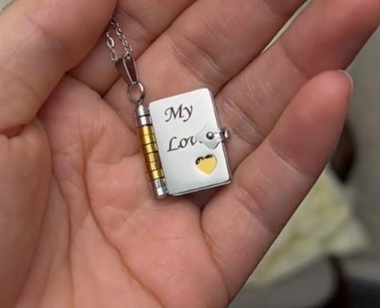 Love Story Book Pendant Necklace – Meaningful Gift Jewelry for Valentine’s Day, Birthdays & Special Moments