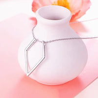 Minimal Ring Holder Pendant Necklace – Geometric Unisex Necklace in Gold & Silver Tone (45 cm)