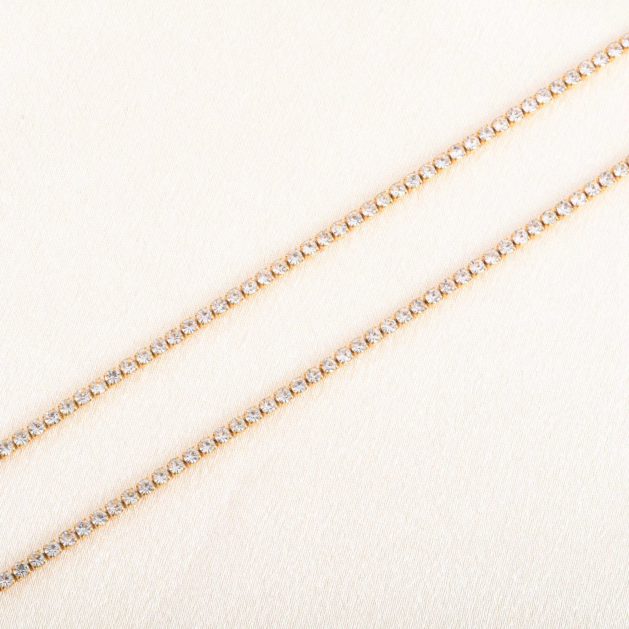 Luxe Crystal Tennis Chain Necklace for Women – Stainless Steel Cubic Zirconia Minimalist Choker & Chain Jewelry