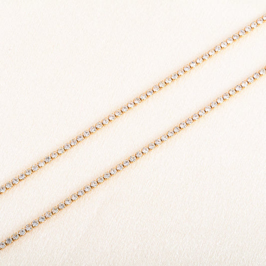 Luxe Crystal Tennis Chain Necklace for Women – Stainless Steel Cubic Zirconia Minimalist Choker & Chain Jewelry