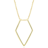 Minimal Ring Holder Pendant Necklace – Geometric Unisex Necklace in Gold & Silver Tone (45 cm)