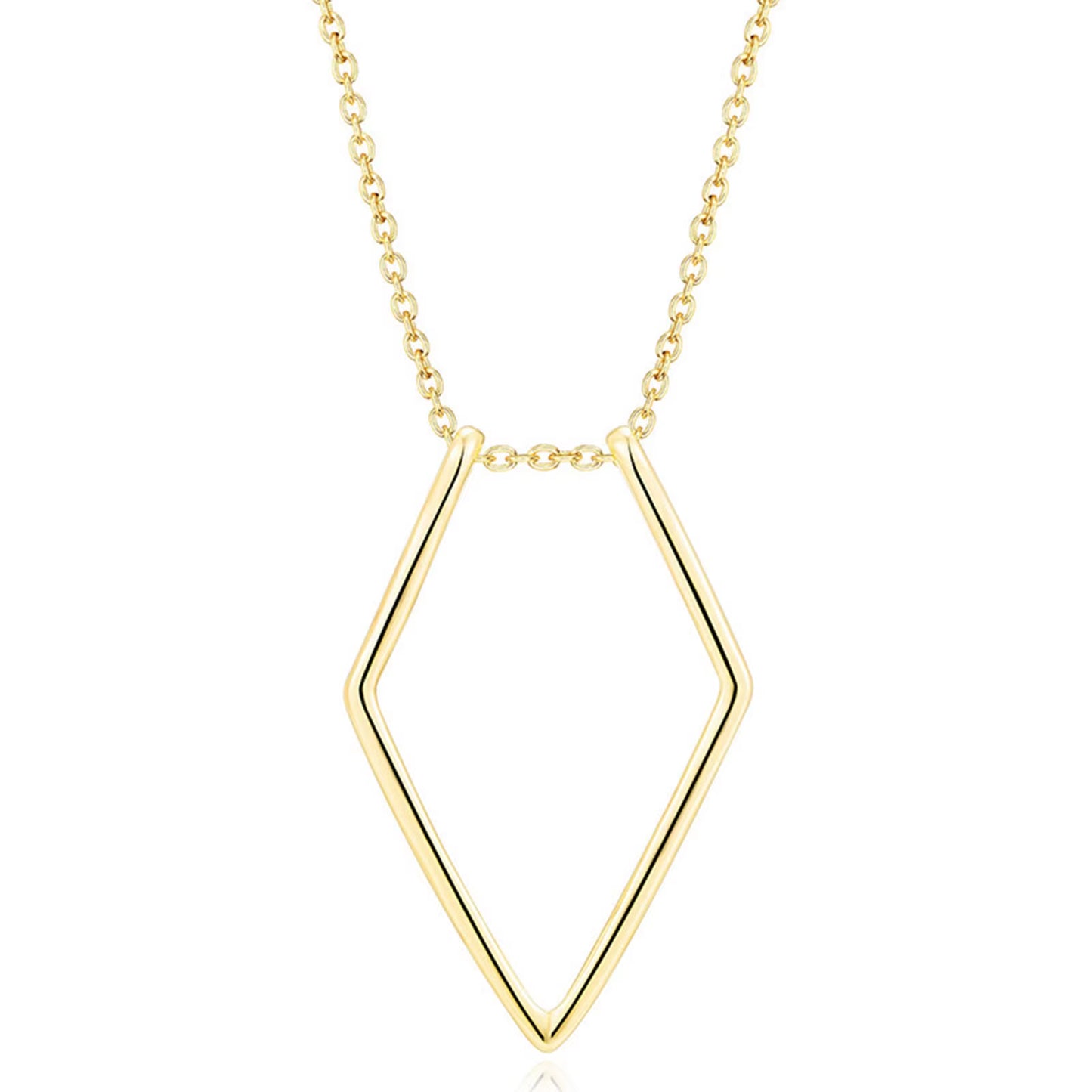 Minimal Ring Holder Pendant Necklace – Geometric Unisex Necklace in Gold & Silver Tone (45 cm)