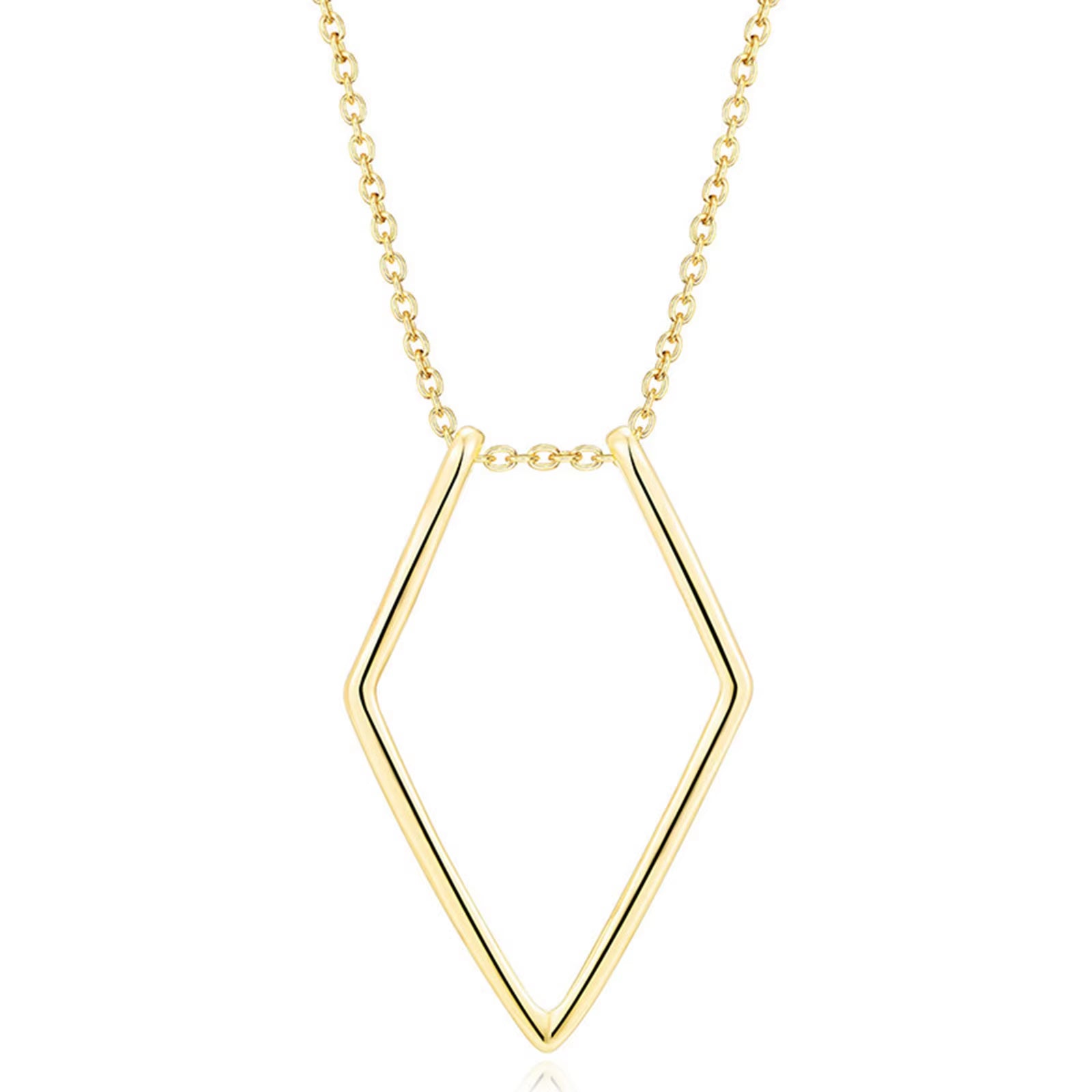 Minimal Ring Holder Pendant Necklace – Geometric Unisex Necklace in Gold & Silver Tone (45 cm)