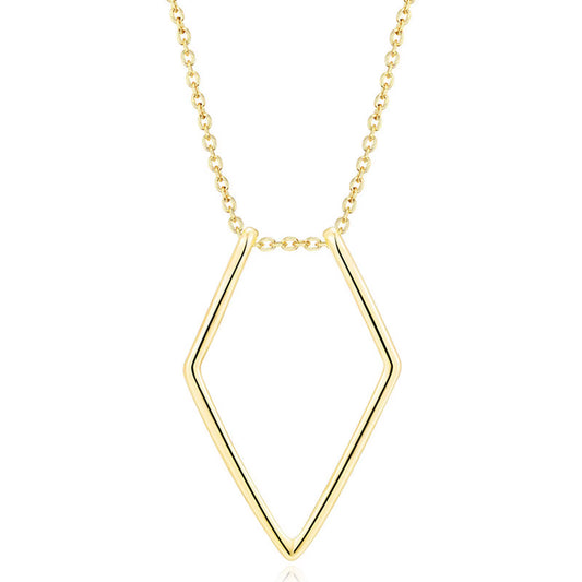 Minimal Ring Holder Pendant Necklace – Geometric Unisex Necklace in Gold & Silver Tone (45 cm)
