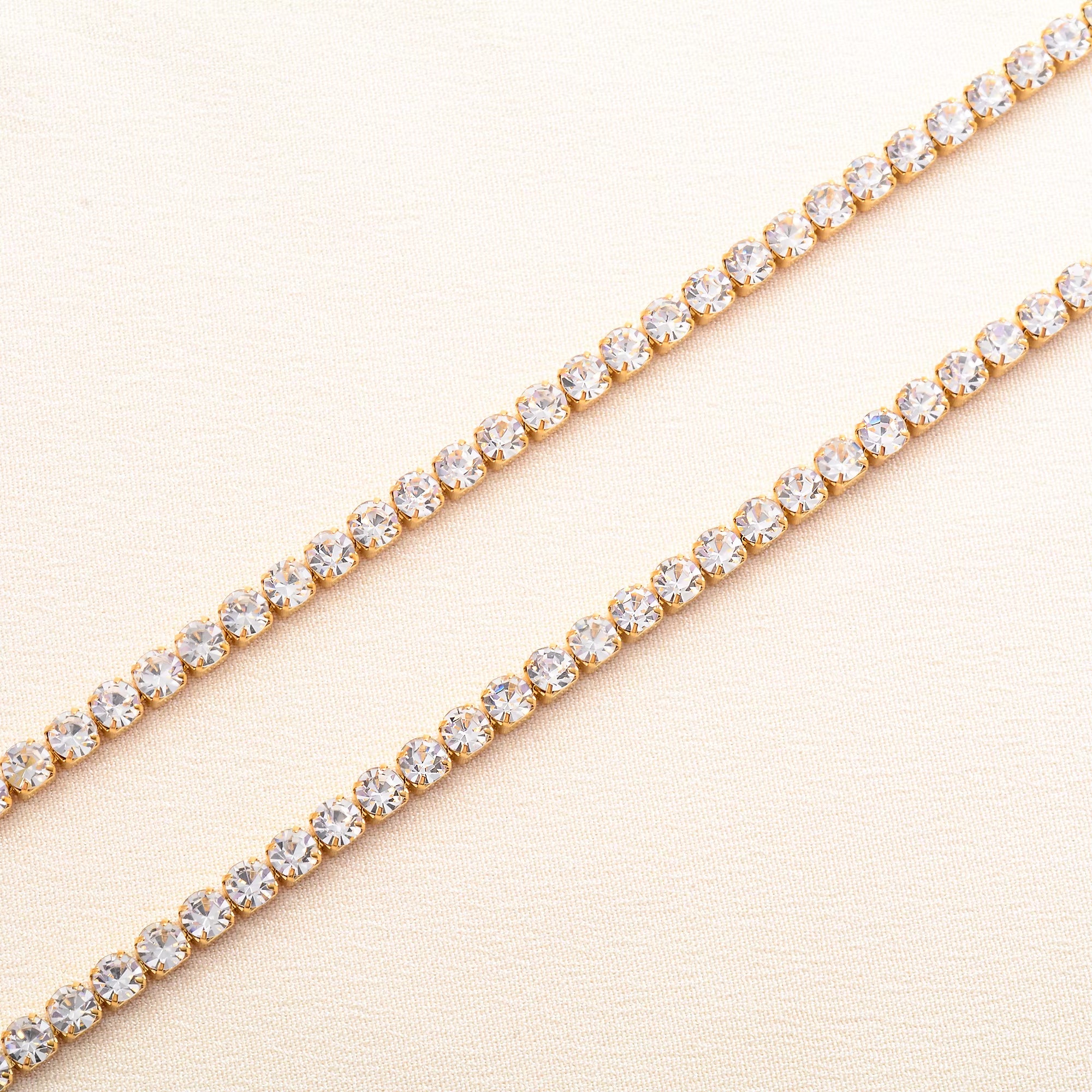 Luxe Crystal Tennis Chain Necklace for Women – Stainless Steel Cubic Zirconia Minimalist Choker & Chain Jewelry