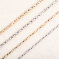 Luxe Crystal Tennis Chain Necklace for Women – Stainless Steel Cubic Zirconia Minimalist Choker & Chain Jewelry