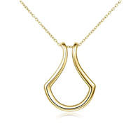 Minimal Ring Holder Pendant Necklace – Geometric Unisex Necklace in Gold & Silver Tone (45 cm)