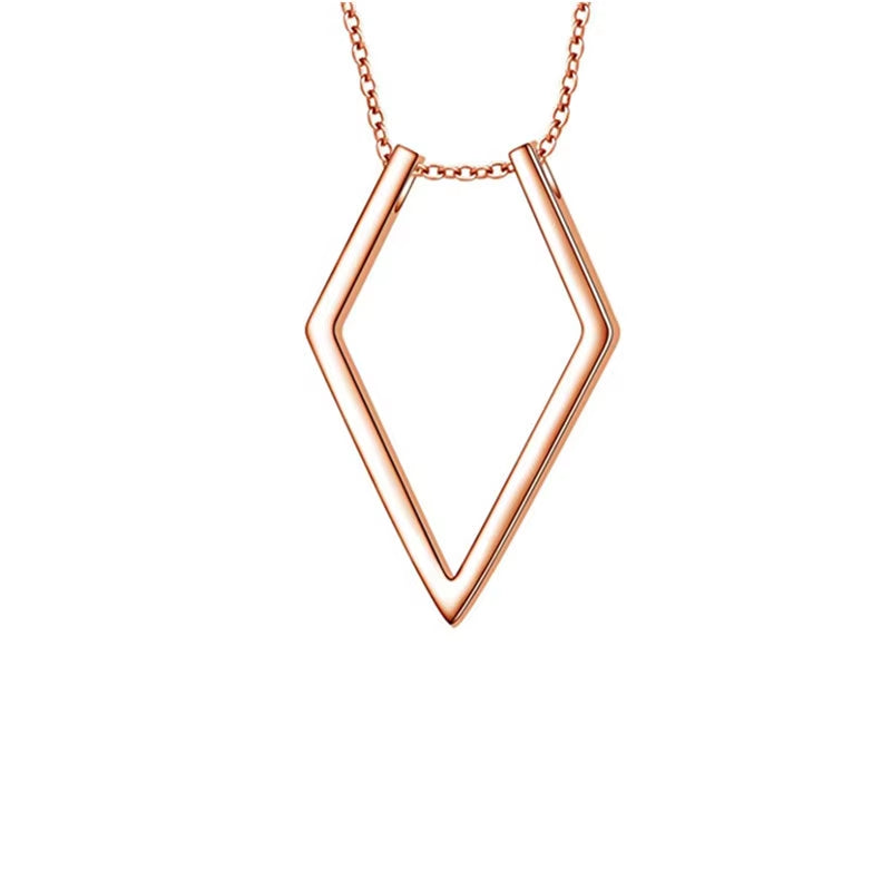 Minimal Ring Holder Pendant Necklace – Geometric Unisex Necklace in Gold & Silver Tone (45 cm)