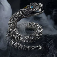Venom King Medusa Snake Bracelet for Men – Handmade Retro Hip-Hop Statement Jewelry