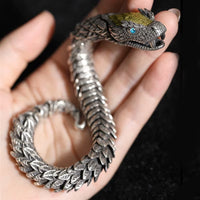 Venom King Medusa Snake Bracelet for Men – Handmade Retro Hip-Hop Statement Jewelry