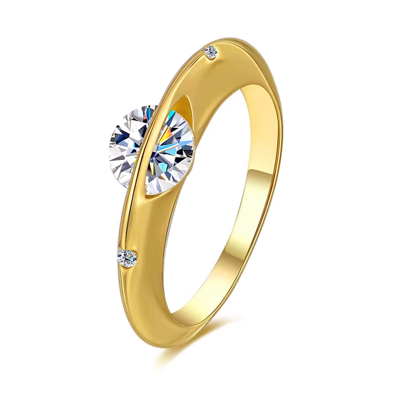 Eternal Spark Moissanite Solitaire Ring for Women – 1 Carat 925 Sterling Silver Engagement & Wedding Jewelry