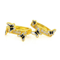 Women’s 3D Butterfly Accent Earrings – 14K Gold Plated with Enhanced Finish & Long-Lasting Glow