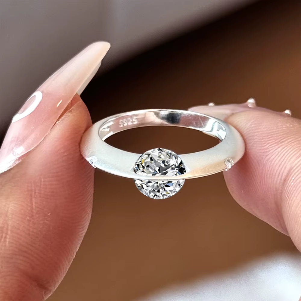 Eternal Spark Moissanite Solitaire Ring for Women – 1 Carat 925 Sterling Silver Engagement & Wedding Jewelry