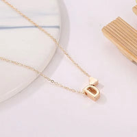 Tiny Heart Initial Pendant Necklace – Dainty Letter Choker in Gold or Silver for Women