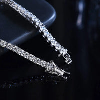 Radiant Ice Moissanite Tennis Bracelet – 3mm / 4mm 925 Sterling Silver with GRA Certificate (Unisex)